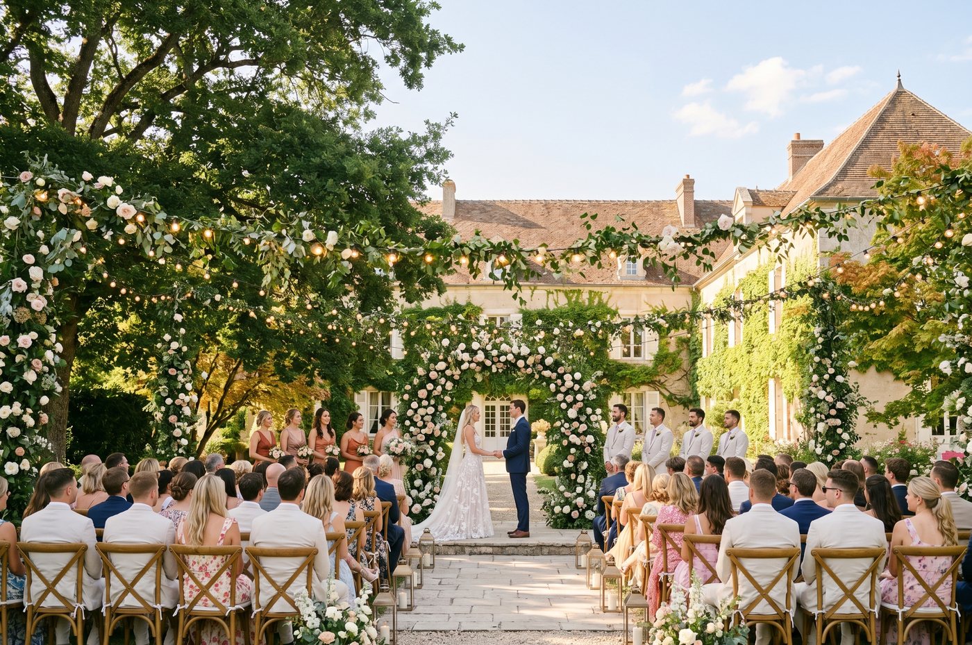 Cérémonie de mariage en extérieur avec les invités — galerie photo professionnelle